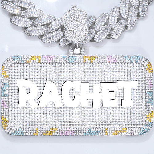 CUSTOM LETTER NECKLACE 3D COLORFUL SQUARE