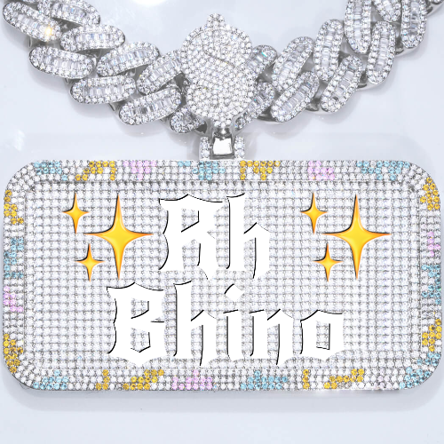 CUSTOM LETTER NECKLACE 3D COLORFUL SQUARE