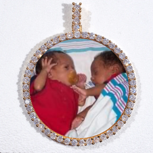 LARGE 3D CIRCLE CUSTOM PICTURE PENDANT
