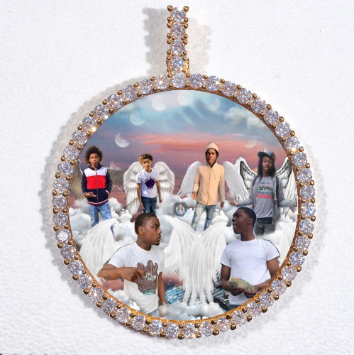 LARGE 3D CIRCLE CUSTOM PICTURE PENDANT