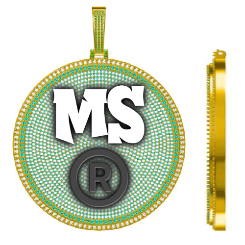 CUSTOM LETTER NECKLACE 3D BIG DISC