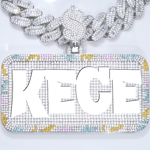 CUSTOM LETTER NECKLACE 3D COLORFUL SQUARE
