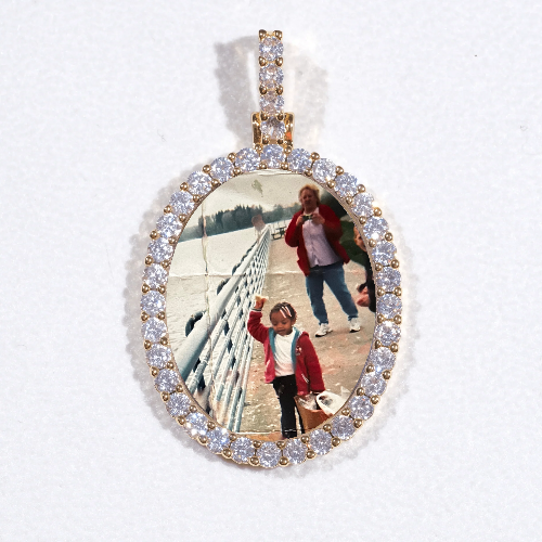 3D Oval Custom Picture Pendant