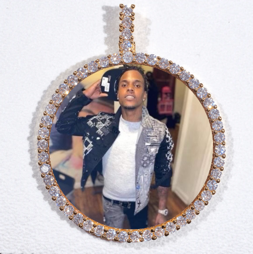 LARGE 3D CIRCLE CUSTOM PICTURE PENDANT