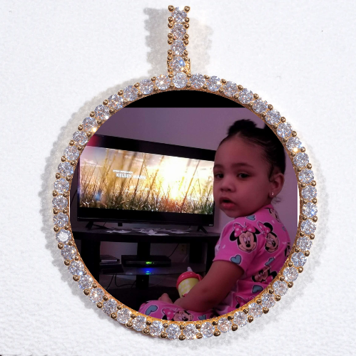 LARGE 3D CIRCLE CUSTOM PICTURE PENDANT