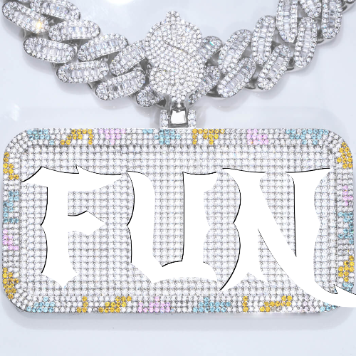 CUSTOM LETTER NECKLACE 3D COLORFUL SQUARE
