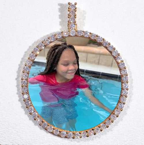 LARGE 3D CIRCLE CUSTOM PICTURE PENDANT