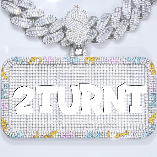 CUSTOM LETTER NECKLACE 3D COLORFUL SQUARE