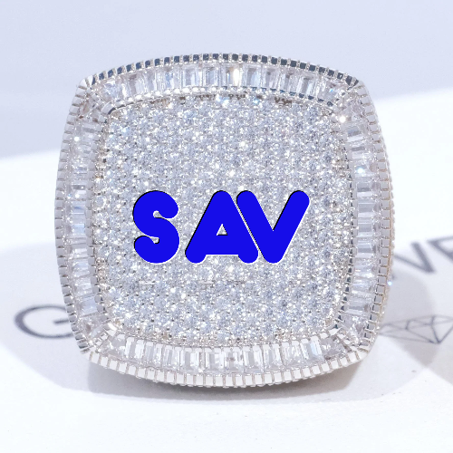 CUSTOM LETTER 3D ICED RING