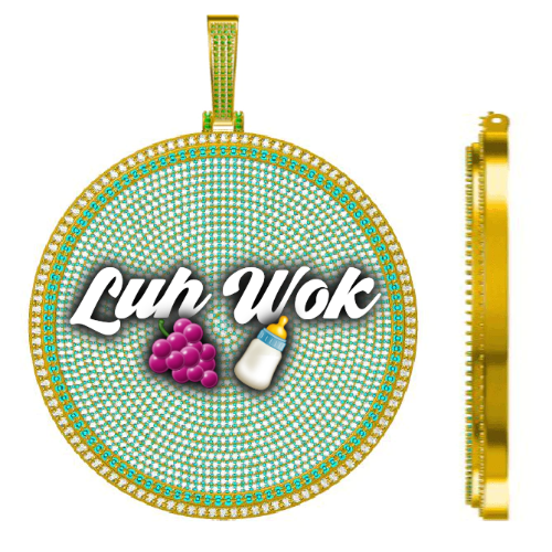 CUSTOM LETTER NECKLACE 3D BIG DISC