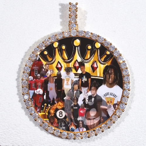 LARGE 3D CIRCLE CUSTOM PICTURE PENDANT