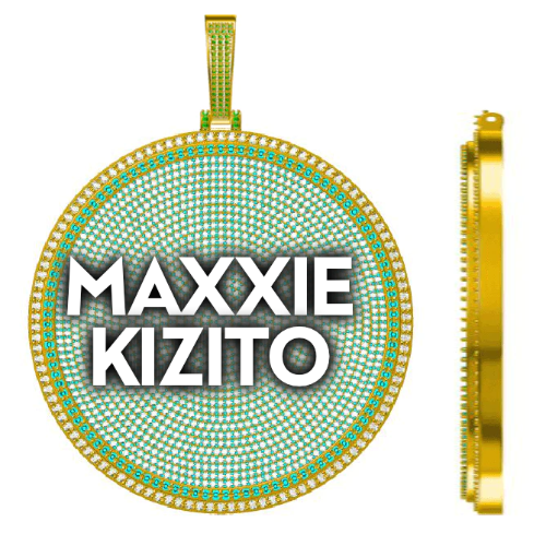 CUSTOM LETTER NECKLACE 3D BIG DISC