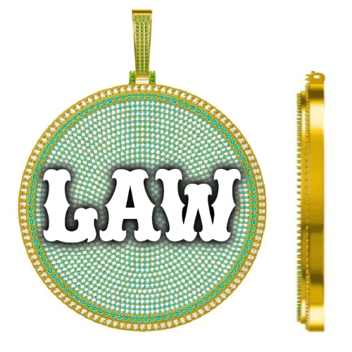 CUSTOM LETTER NECKLACE 3D BIG DISC