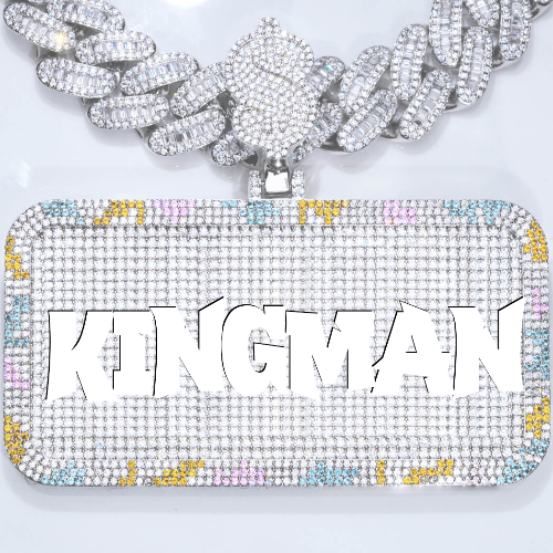 CUSTOM LETTER NECKLACE 3D COLORFUL SQUARE