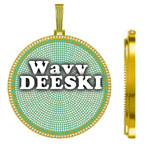 CUSTOM LETTER NECKLACE 3D BIG DISC