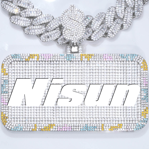 CUSTOM LETTER NECKLACE 3D COLORFUL SQUARE