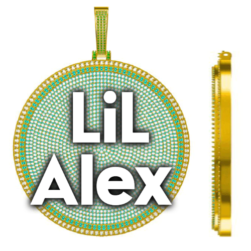 CUSTOM LETTER NECKLACE 3D BIG DISC