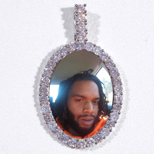 Large 3D Oval Custom Picture Pendant