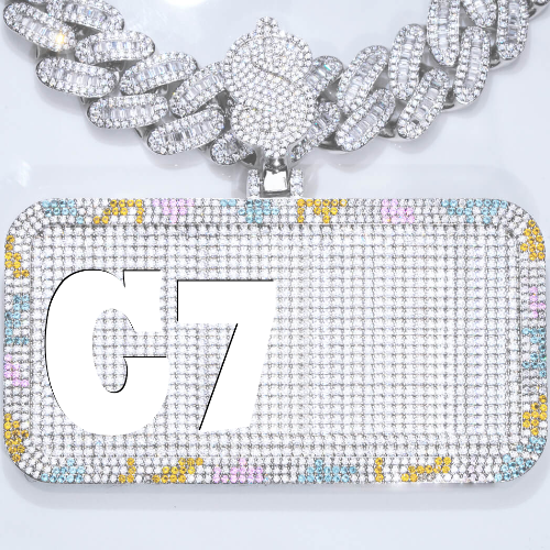 CUSTOM LETTER NECKLACE 3D COLORFUL SQUARE