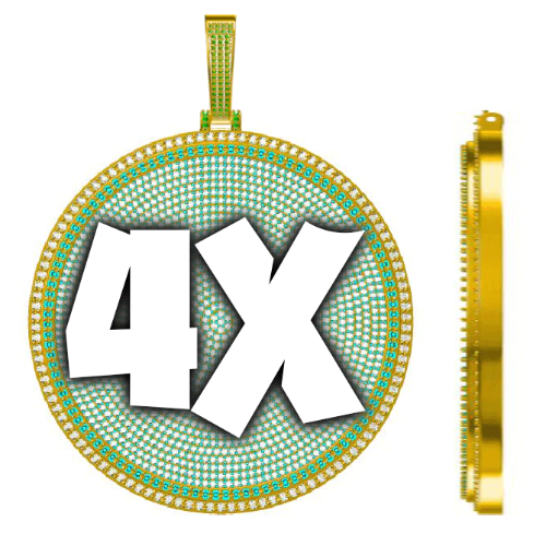 CUSTOM LETTER NECKLACE 3D BIG DISC