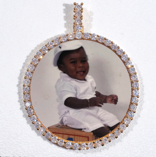 LARGE 3D CIRCLE CUSTOM PICTURE PENDANT