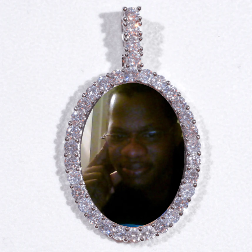 Large 3D Oval Custom Picture Pendant