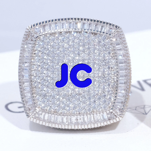CUSTOM LETTER 3D ICED RING