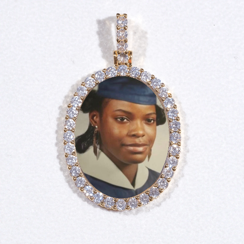 3D Oval Custom Picture Pendant