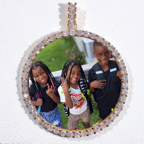 LARGE 3D CIRCLE CUSTOM PICTURE PENDANT