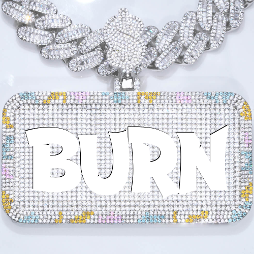 CUSTOM LETTER NECKLACE 3D COLORFUL SQUARE