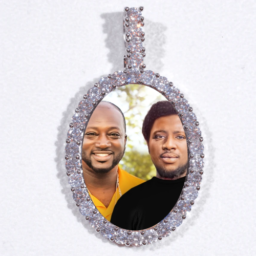 Large 3D Oval Custom Picture Pendant