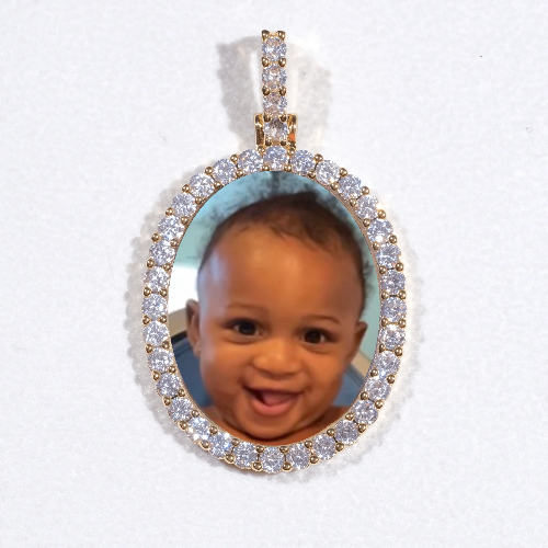 3D Oval Custom Picture Pendant