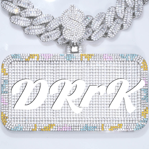 CUSTOM LETTER NECKLACE 3D COLORFUL SQUARE