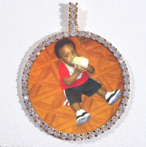 LARGE 3D CIRCLE CUSTOM PICTURE PENDANT