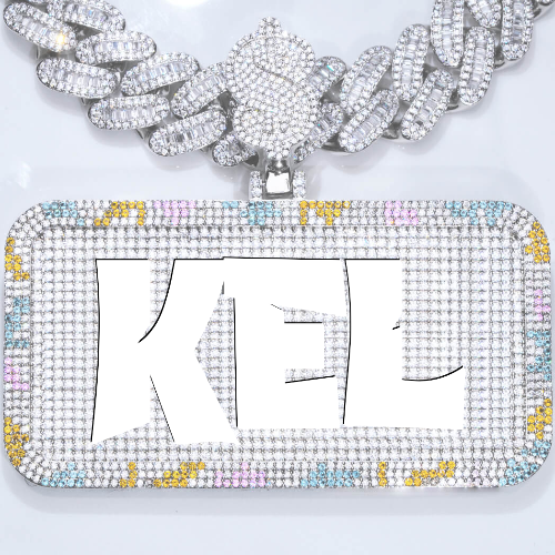 CUSTOM LETTER NECKLACE 3D COLORFUL SQUARE
