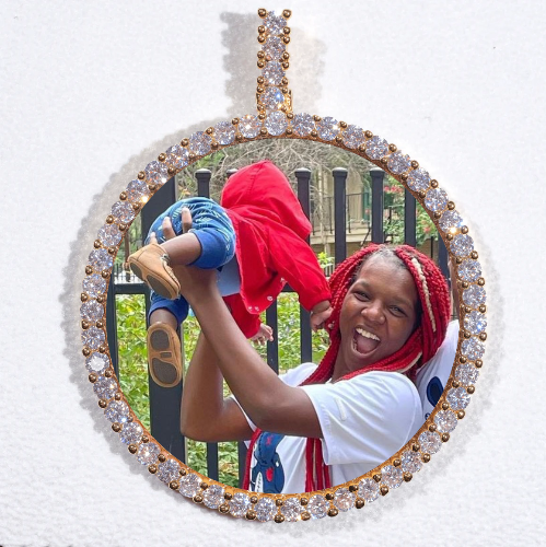 LARGE 3D CIRCLE CUSTOM PICTURE PENDANT