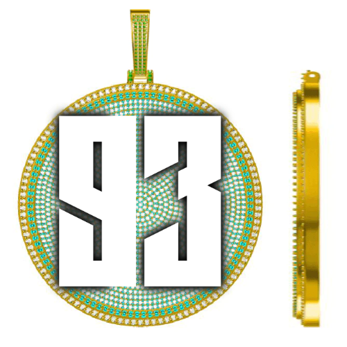CUSTOM LETTER NECKLACE 3D BIG DISC