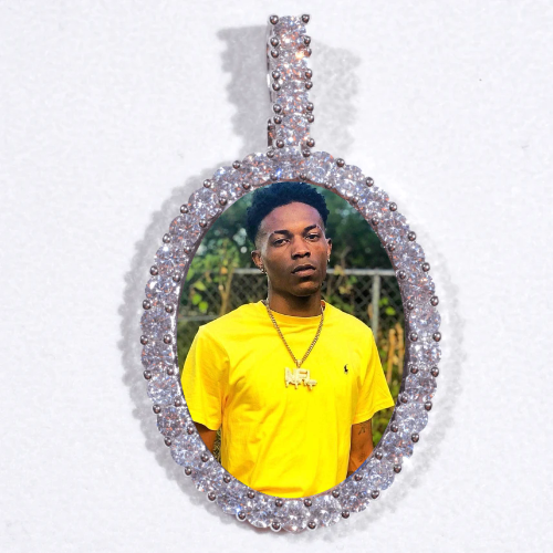 Large 3D Oval Custom Picture Pendant