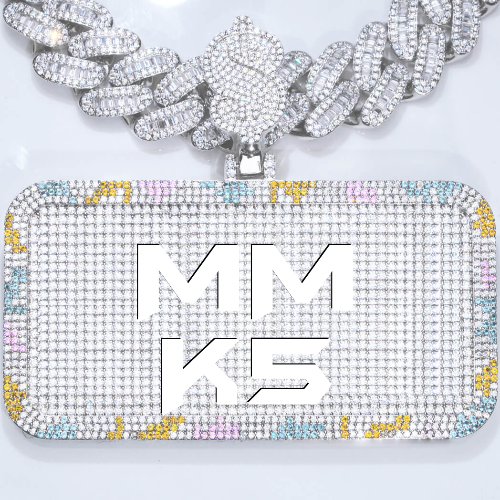CUSTOM LETTER NECKLACE 3D COLORFUL SQUARE