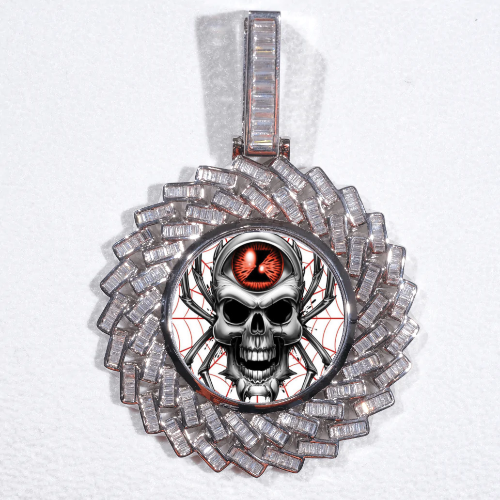Large 3D Baguette Custom Picture Pendant