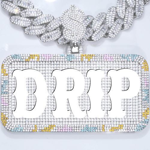CUSTOM LETTER NECKLACE 3D COLORFUL SQUARE