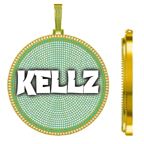 CUSTOM LETTER NECKLACE 3D BIG DISC