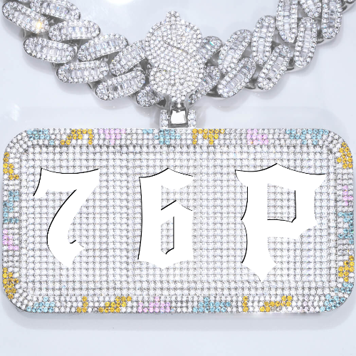 CUSTOM LETTER NECKLACE 3D COLORFUL SQUARE