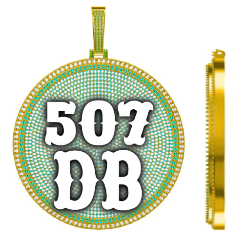 CUSTOM LETTER NECKLACE 3D BIG DISC