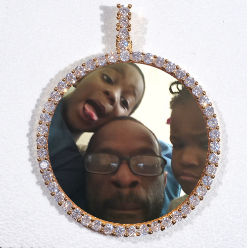 LARGE 3D CIRCLE CUSTOM PICTURE PENDANT