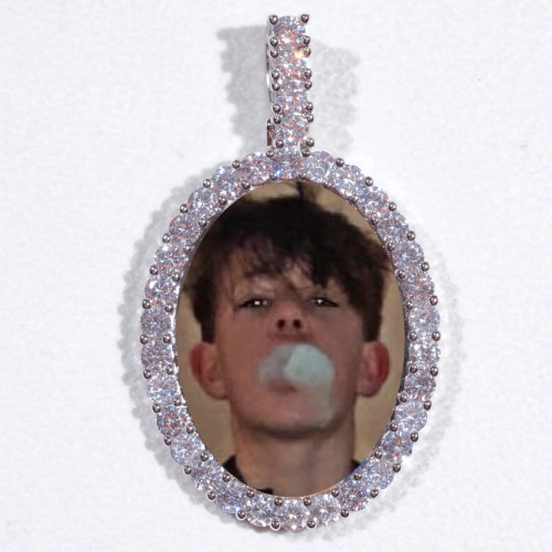 Large 3D Oval Custom Picture Pendant