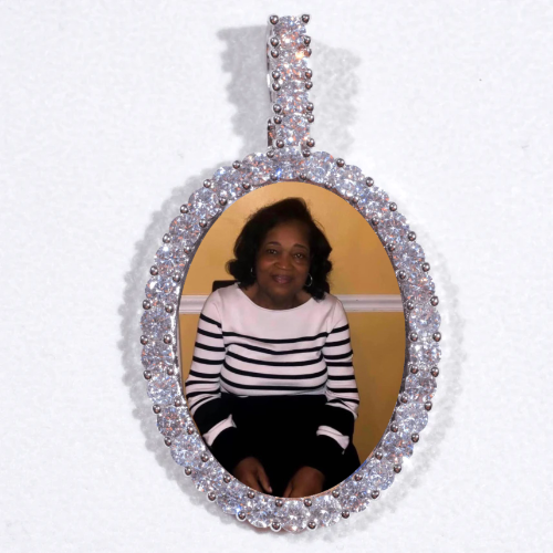 Large 3D Oval Custom Picture Pendant
