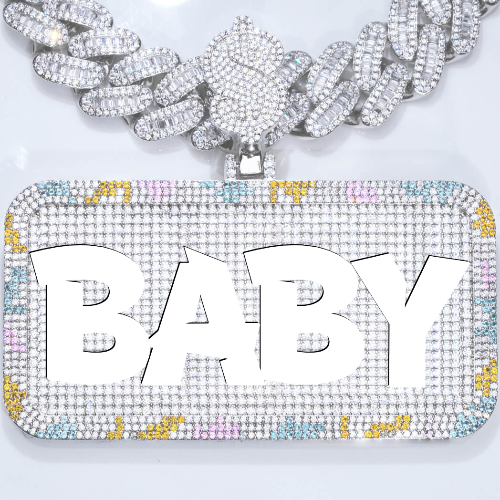 CUSTOM LETTER NECKLACE 3D COLORFUL SQUARE