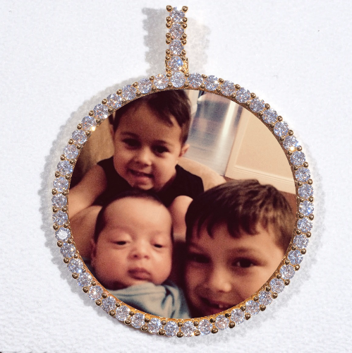 LARGE 3D CIRCLE CUSTOM PICTURE PENDANT