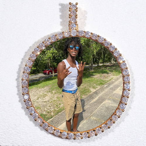LARGE 3D CIRCLE CUSTOM PICTURE PENDANT